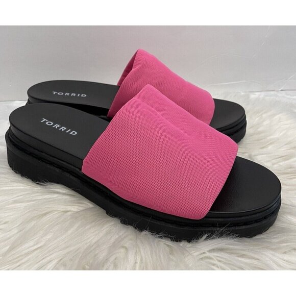 Torrid Chunky Platform Sandal Neon Hot Pink Women’s Size 9WW New‎ - Picture 1 of 9
